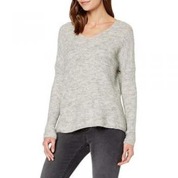 Only ONLHANNA Maye L/S V-Neck PULLOV KNT Noos Jersey, Gris