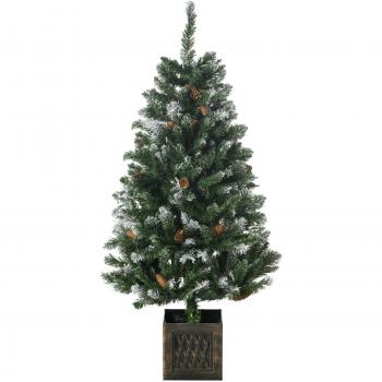 ?rbol de Navidad Artificial 120 cm con Maceta y Decoración Navideña