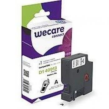 wecare - Cinta de tinta negra sobre blanco, 9 mm / 7 m, compatible con Dymo D1-40913