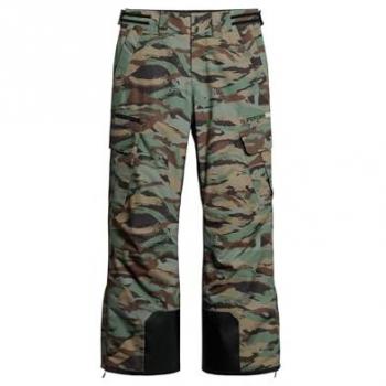 Superdry Pantalones de esquí Ultimate Rescue camuflaje verde para hombre, MS110166A, pantalón largo deportivo, diseñado para nieve, fabricado en poliéster reciclado y sostenible