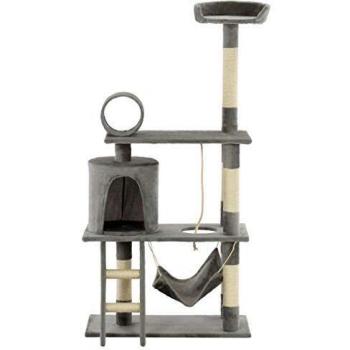 vidaXL Rascador para Gatos con Poste de Sisal 140 cm Gris Árbol Arañar Juguete