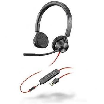 Plantronics - Auriculares con Conector y Brazo Flexible, Color Negro Blackwire C3325. Talla única Negro