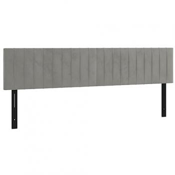 Cabeceros 2 unidades de terciopelo gris claro 90x5x78/88 cm Vidaxl