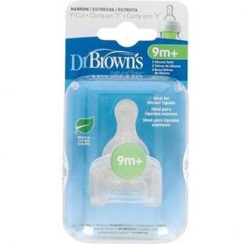 Dr Brown's Natural Flow Standard Silicone Y-Cut Nipples for Cereals 2-Pack