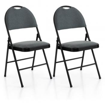 ComfortFold Padded Office Chairs - Set of 2 or 4, Portable with Backrest