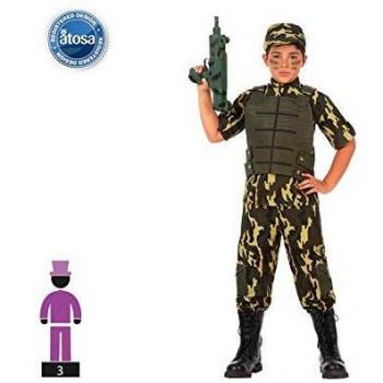 Disfraz Infantil de Soldado Militar Camuflaje para Carnaval 3-4 Años
