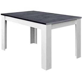 Habitdesign Mesa de Comedor Extensible, Mesa salón o Cocina, Acabado en Color Blanco Artik y Gris Cemento, Modelo Kendra, Medidas: 140-190 cm