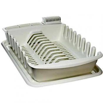 Escurridor de platos con bandeja recogedora CleanKit gris