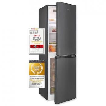 Frigorífico Combi Exquisit KGC195-65-NF-330E Inoxlook Antracita 157,5 cm No Frost 193 L Clase E