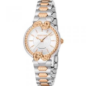 Reloj Analógico de Mujer Roberto Cavalli by Franck Muller - RV1L214M0071, Correa en Acero Inoxidable Oro Rosa y Dial Gris Plata