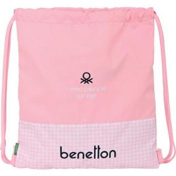 Saco Mochila Benetton Vichy 40cm Safta