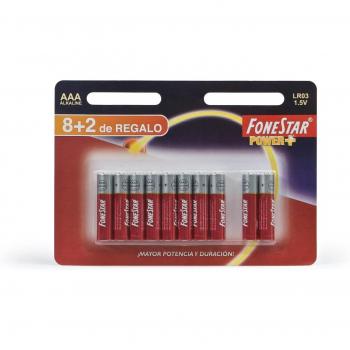 Fonestar - Pack de 10 Pilas lr03 1.5v alcalina AAA