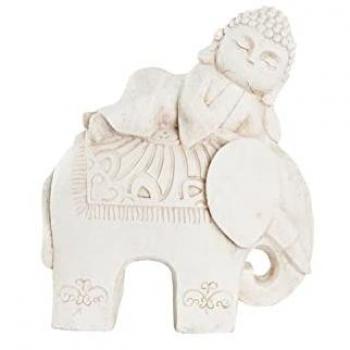 Figura Decorativa DKD Home Decor Acabado Envejecido Elefante Blanco Oriental Magnesio (42 x 24 x 46 cm)