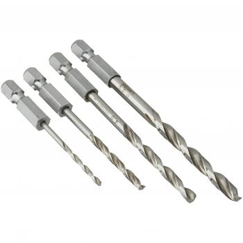 Set de Brocas de Metal HSS 4 Piezas con Cuadrado Externo de 1/4 (6.3 mm)