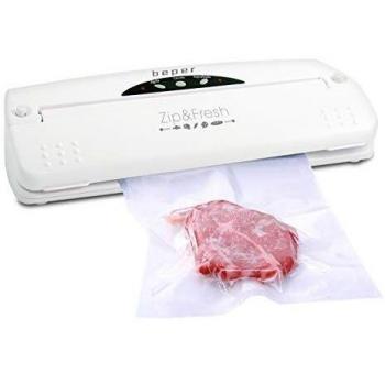 Beper Sigillyna - Envasadora al vacio de alimentos, 110W, selladora al vacio para conservar alimentos /verdura/carne/pescado, incluye 20 bolsas, color Blanco