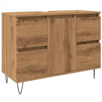 Mueble de baño madera de ingeniería roble artisan 80x33x60 cm