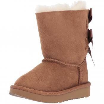 UGG Toddler Bailey Bow II Classic Sheepskin Boots in Chestnut Brown