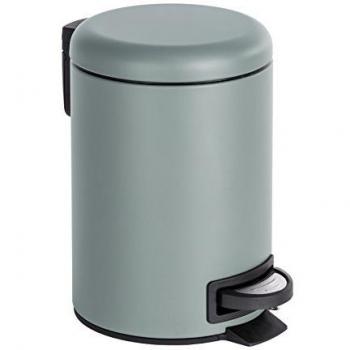 Wenko Leman Cubo con Pedal para Cosmética 3 L, Acero, Gris, 22.5x17x25 cm