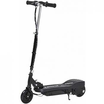 HOMCOM Patinete Eléctrico para Niños de +7 Años Scooter Plegable con Altura Ajustable Batería Recargable 24V Velocidad hasta 12 km/h y Freno Carga 50 kg 74x36x73-91 cm Negro