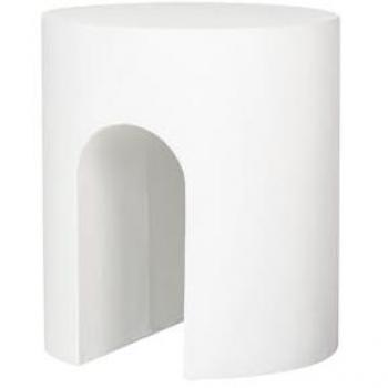 Mesa Auxiliar/Taburete Blanco de Policarbonato y Fibra de Vidrio, 41x41x47 cm - Alta Calidad y Estilo Elegante