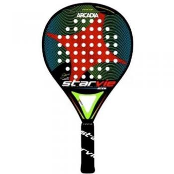Starvie Arcadia Pala de Pádel Gama Discover con Composición de Fibra de Vidrio, Protector Transparente y Overgrip Incluido (2021)