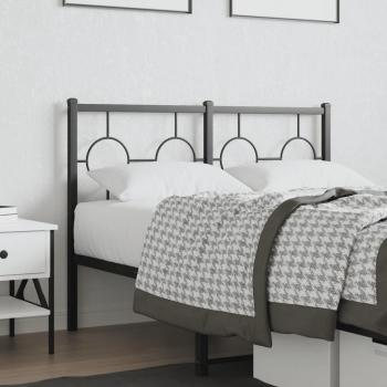 Cabecero de metal negro 120 cm Vidaxl Negro con estructura metálica, acabado en color negro, diseño moderno y elegante, dimensiones de 120 cm de ancho, fácil instalación y compatible con colchones estándar