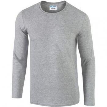 Gildan Men's Softstyle Long Sleeve T-Shirt - 100% ring-spun cotton, soft and comfortable fabric, classic fit, seamless double-needle collar, taped neck and shoulders, available in various colors and sizes