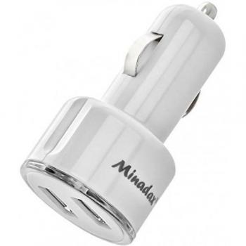 Minadax - Adaptador para mechero de coche, USB Dual, 2100 mAh, cargador rápido