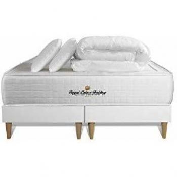 Conjunto colchón 160x200 Windsor con resortes ensacados y memoria de forma - 26 cm - equilibrado - doble somier blanco + 2 almohadas