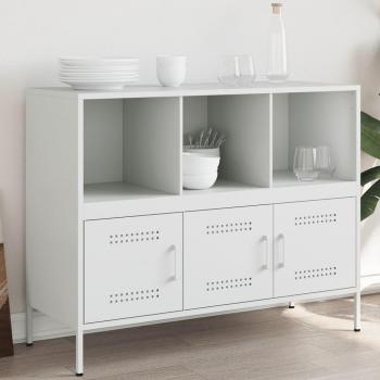 Armario aparador de acero laminado en frío blanco 100,5x39x79 cm