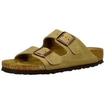 Birkenstock Arizona Oiled Leather Narrow Fit Sliders for Women - Tobacco Brown, Size 3 US