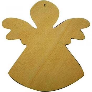 Ángeles Decorativos de Madera, 12x11 cm, Pack de 6 piezas