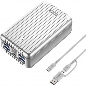 Zendure A8PD Bateria Externa 26800mAh con USB C Power Delivery, 5 Puerto Power Bank para movil iPhone, Samsung Galaxy, Huawei, HTC, Macbook, iPad, Nintendo Switch y más -Palat