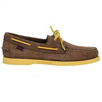 Sebago Docksides Portland Nubuck Men's Boat Shoes - Brown Yellow