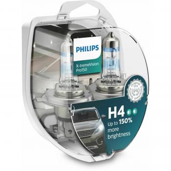 Set de Lámparas H4 Philips X-TremeVision Pro150 - Alta Luminosidad y Mayor Visibilidad