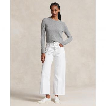 Ralph Lauren Women's Wide-Leg Cotton Jeans in White, Size W30