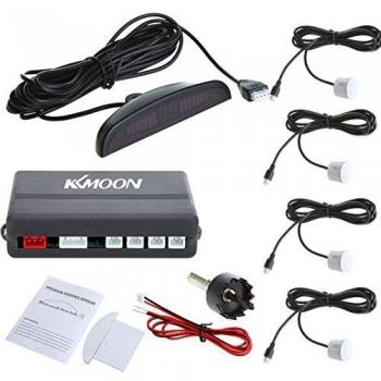 KKmoon - Sistema de aparcamiento con radar, incluye 4 sensores de coche, color blanco