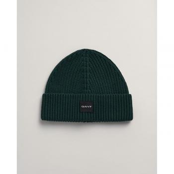 Gant - Gorro de punto de algodón acanalado verde para hombre