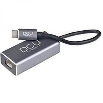 DCU Tecnologic | Adaptador Tipo C a Gigabit Ethernet RJ45 | Conexión a Internet | 0.20 m | Gris