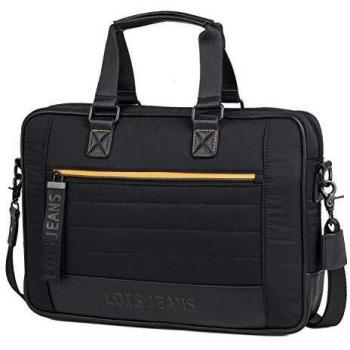 Lois - maletín Cartera portadocumentos para portátil de 15 Pulgadas. Nylon-Piel sintética. rígido Robusto y Interior Acolchado para portátil. 305840, Color Negro