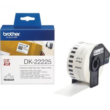 Brother Cinta DK-22205 Etiquetas Continuas 30.48x62 mm, Papel de Etiquetas, Compatible con Impresoras Brother, Rollos de 30.48 m de largo