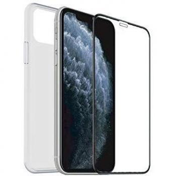 muvit for change Pack Samsung Note 10 Lite Funda Cristal Soft+Protector de Pantalla Vidrio Templado Plano Marco Negro
