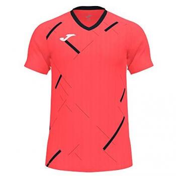 Camiseta de fútbol manga corta Joma Tiger III hombre coral flúor-negro