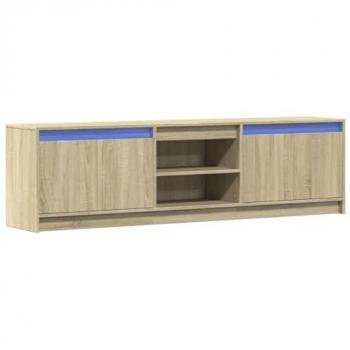 Mueble de TV LED de madera de ingeniería roble Sonoma 180x34x50 cm Marrón