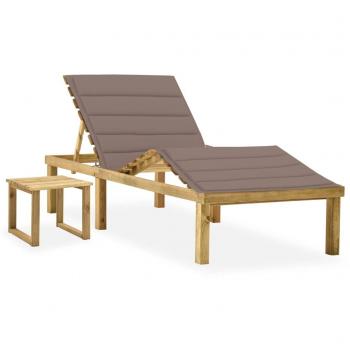 Cama de jardín con mesa de café y almohada