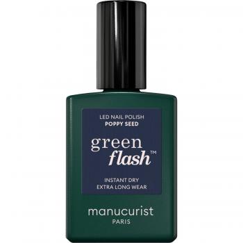 Manucurist Green Flash Esmalte de Uñas Poppy Seed 15 ml - Laca de uñas de secado instantáneo y larga duración