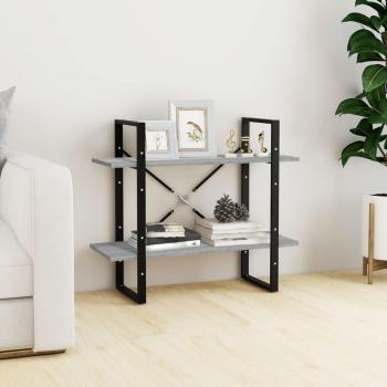 Estantería de madera multicapa gris Sonoma 2 estantes 80x30x70 cm