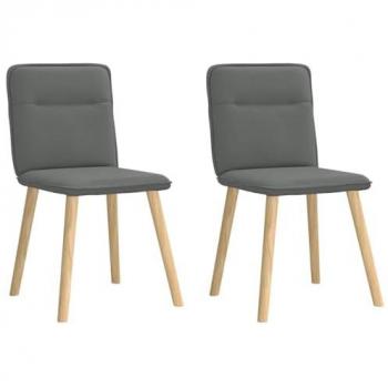 vidaXL Set of 2 Dark Grey Fabric Dining Chairs