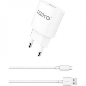 PACK CARGADOR USB 2.1A + CABLE MICRO USB 2A 1M BLANCO