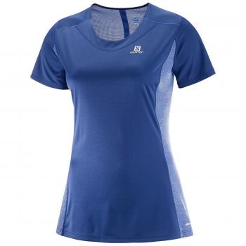Salomon AGILE SS TEE W - Camiseta, Mujer, Azul -